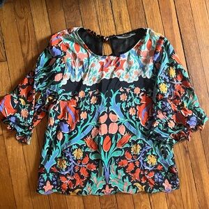 Anthropologie Maeve Folk Art Floral Top